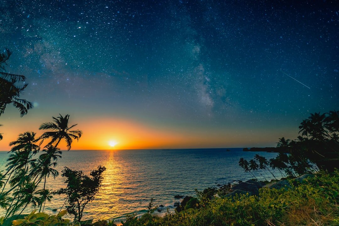 tropical beach sunset