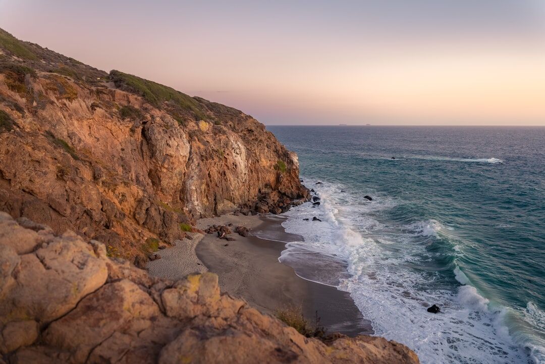 hidden beach sunset
